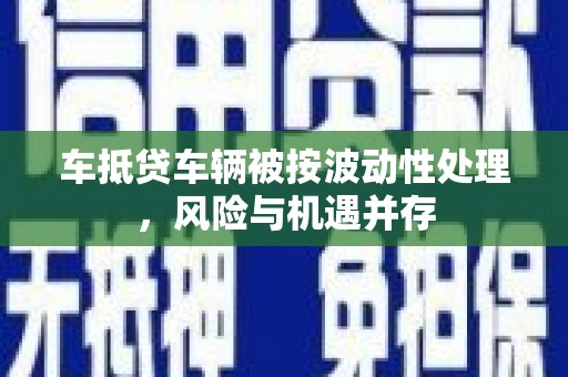 富源车抵贷车辆被按波动性处理，风险与机遇并存