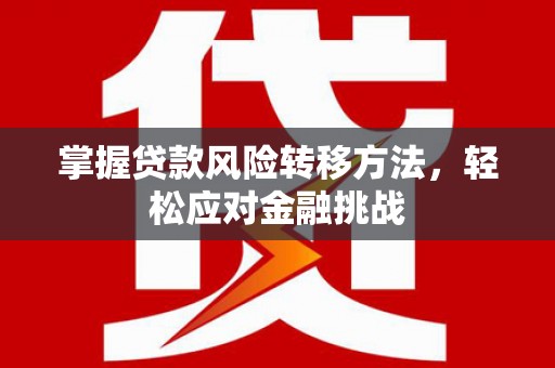 高台掌握贷款风险转移方法，轻松应对金融挑战