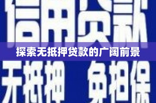 迪庆探索无抵押贷款的广阔前景